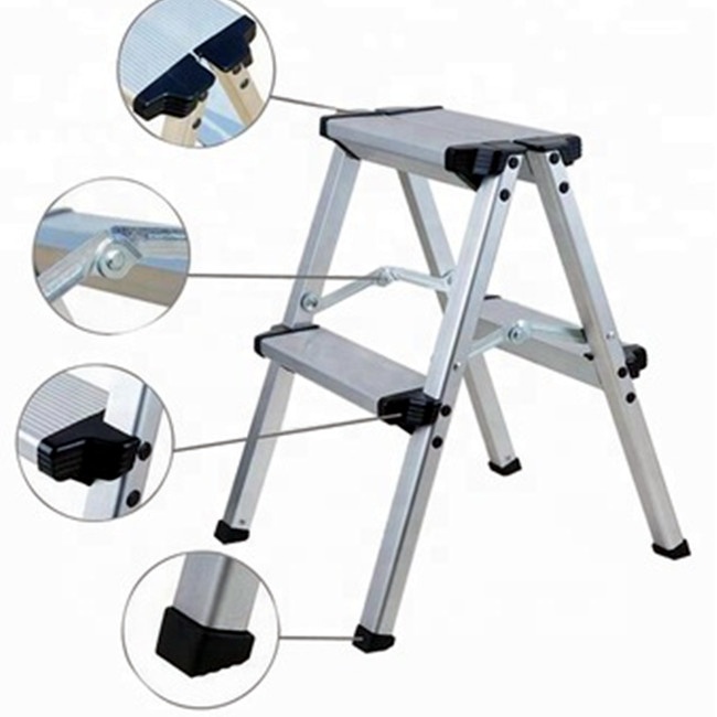 Scară pliabilă din aluminiu, 2 tronsoane, 2 trepte