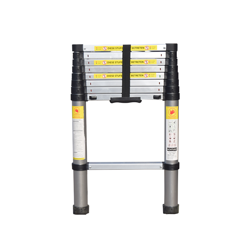 Scară telescopică din aluminiu, 2.6 m lungime, 9 trepte, 1 tronson, extensibilă